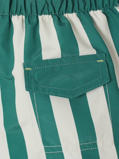 Boy's swim shorts striped green 