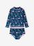 Girl's UV Protection one-piece swimsuit navy blue 