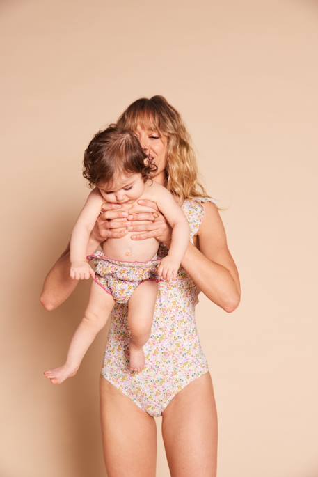 Girls' organic cotton swim briefs multicoloured 