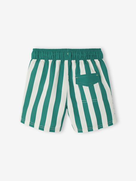 Boy's swim shorts striped green 
