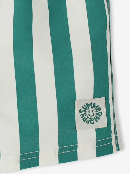 Boy's swim shorts striped green 