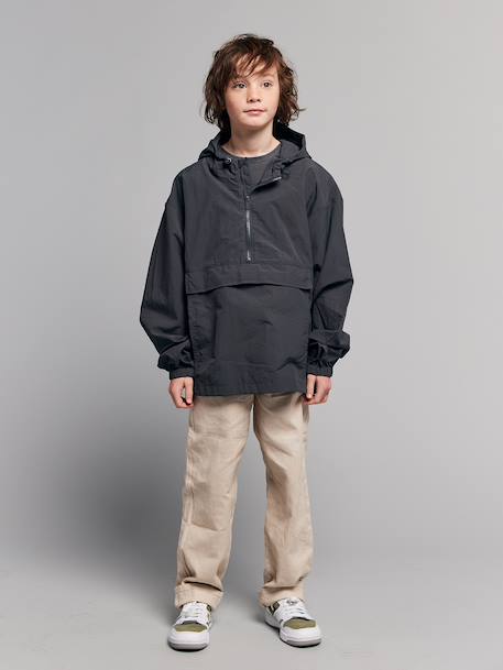 Boy's windcheater to pull on anthracite 