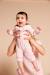 Baby pyjamas with wide neck in organic cotton rosy 
