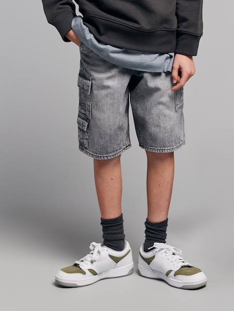 Skater Shorts, JONEN bleached denim+denim grey 