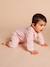 Baby pyjamas with wide neck in organic cotton rosy 