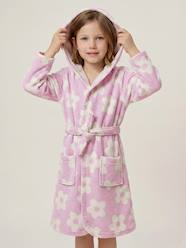 Girls-Customisable MARGUERITE bathrobe for children, with recycled cotton