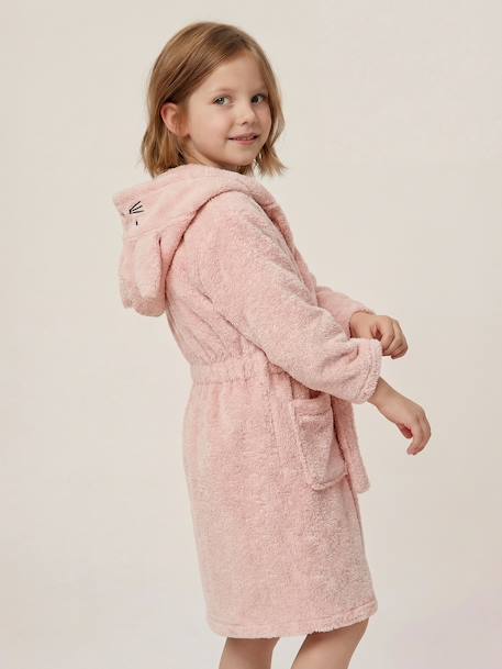 Rabbit Bathrobe in Recycled Cotton rosy 