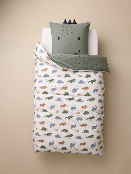 Duvet cover and pillowcase bedding set printed white 