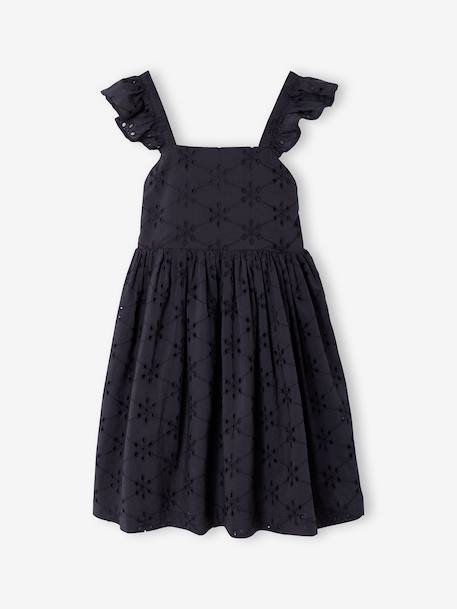 Girl's Embroidered Dress slate grey 