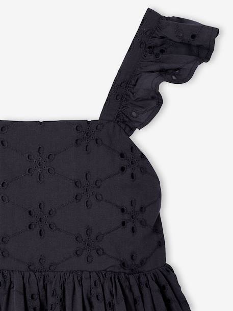 Girl's Embroidered Dress slate grey 
