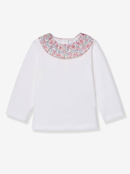 Floral long-sleeved T-shirt baby girl´s light pink 