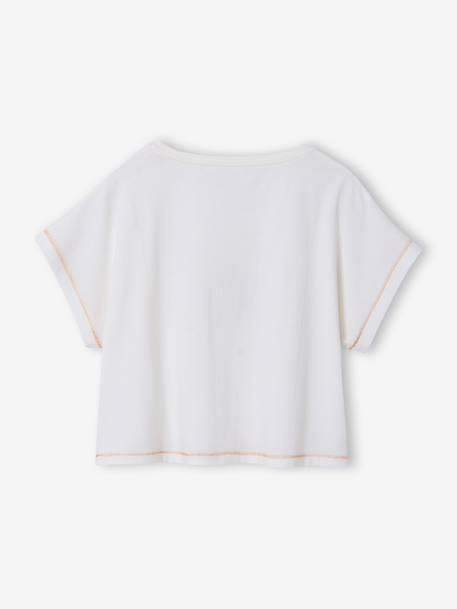 Girl's short-sleeved t-shirt ecru 