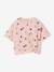 Tropical short-sleeved T-shirt with knot navy blue+pale pink 