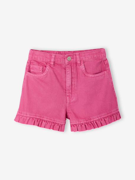 Twill frill short for girls peony pink 