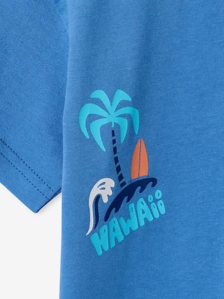 Boy's short-sleeved printed t-shirt medium blue 