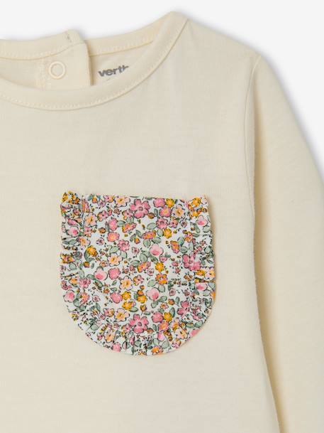 Girl's long-sleeved T-shirt ecru 