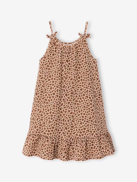 Girl's fine strap jersey dress beige 