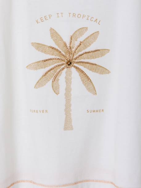Girl's short-sleeved t-shirt ecru 