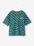 Boys' short-sleeved zebra t-shirt petrol blue 