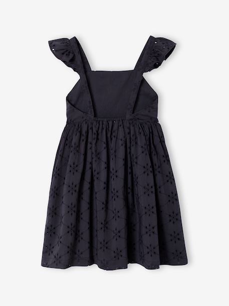 Girl's Embroidered Dress slate grey 