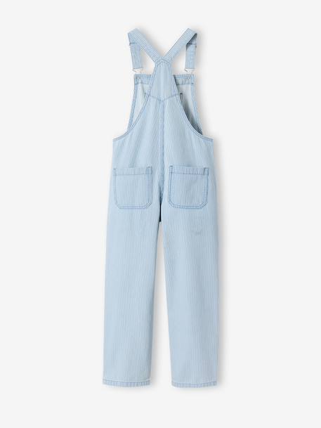 Girl's fine striped dungaree striped blue 