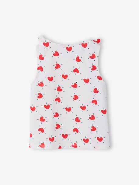 Sleeveless t-shirt for girls ecru+sage green 