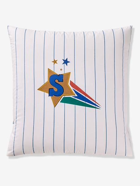 Duvet cover and pillowcase bedding set striped blue 