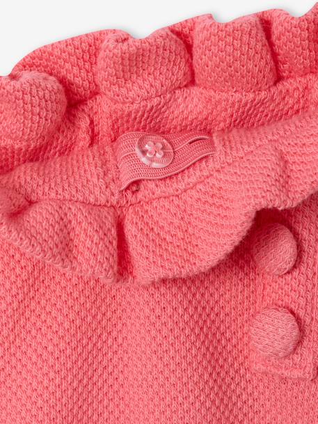 Fancy Knit T-Shirt & Shorts Set for Girls ecru+rose 