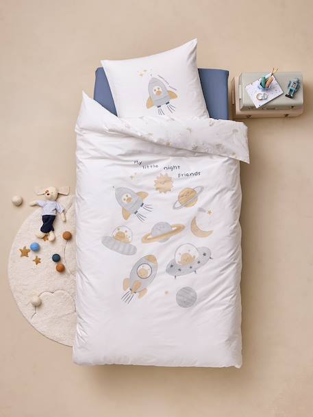 Duvet cover and pillowcase bedding set ecru 