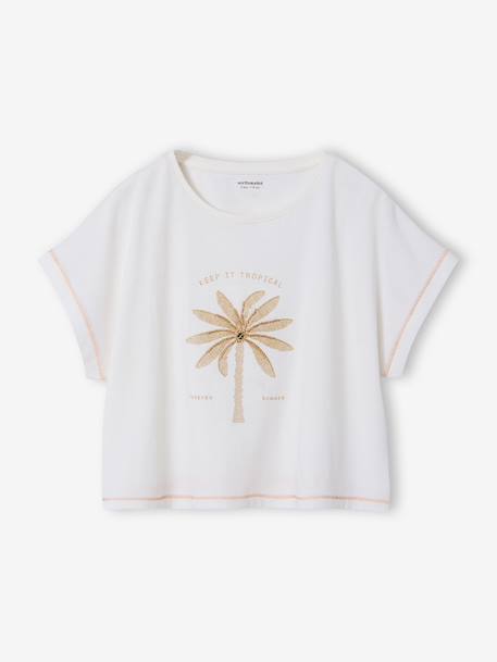 Girl's short-sleeved t-shirt ecru 