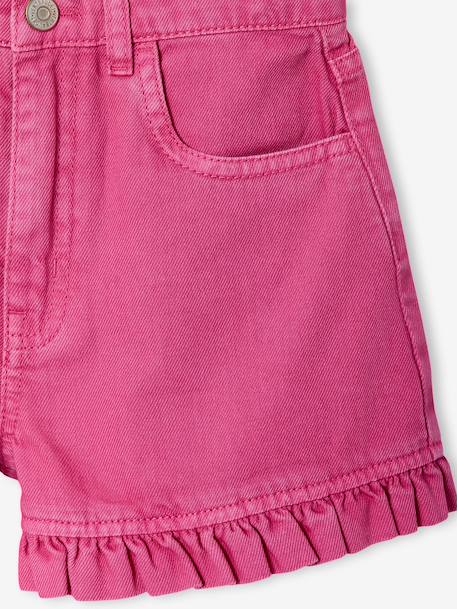 Twill frill short for girls peony pink 