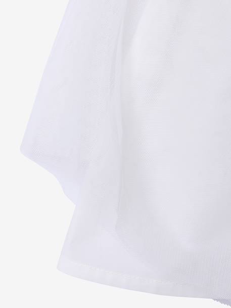 Ruffled Occasion Wear Dress in Cotton Gauze & Tulle, for Girls ecru+pale pink+sage green+white 