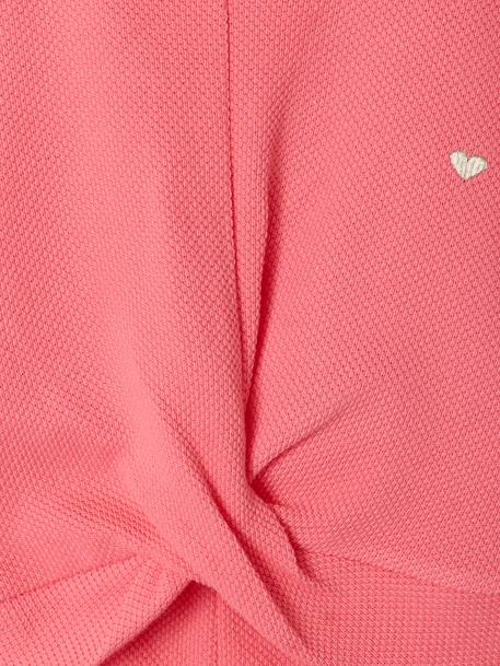 Fancy Knit T-Shirt & Shorts Set for Girls ecru+rose 