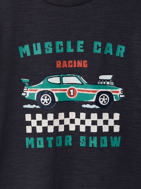 Boy's short-sleeved t-shirt anthracite+sky blue 