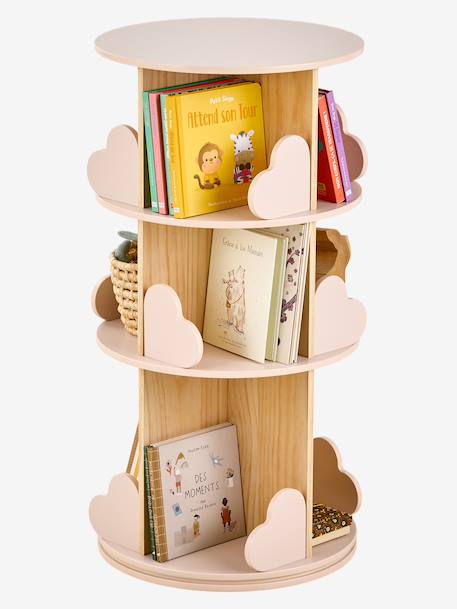 COEUR 3-Tier Rotating Bookshelf pale pink 