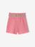 Cotton Gauze Shorts with Floral Belt for Babies apricot+ecru+sweet pink 