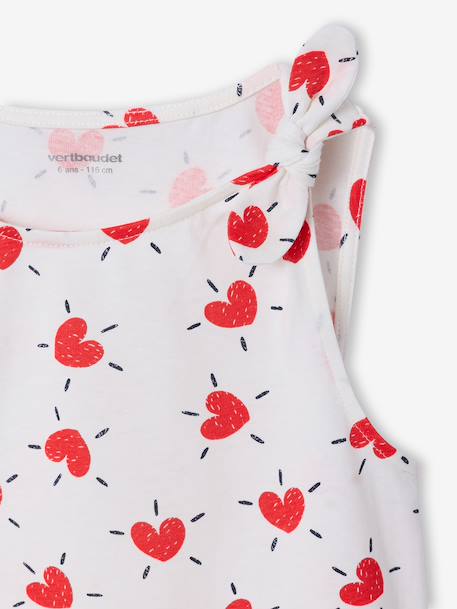 Sleeveless t-shirt for girls ecru+sage green 