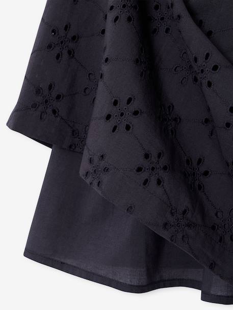 Girl's Embroidered Dress slate grey 