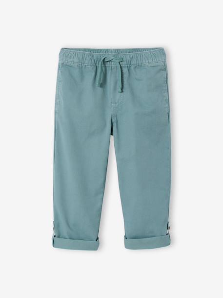 Turn-up trouser for boys emerald green 