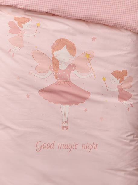 Duvet cover and pillowcase bedding set pale pink 