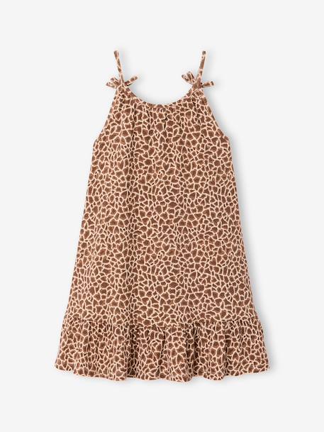 Girl's fine strap jersey dress beige 