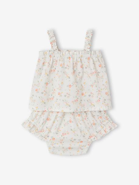 Set of top and knickers for baby girls ecru 