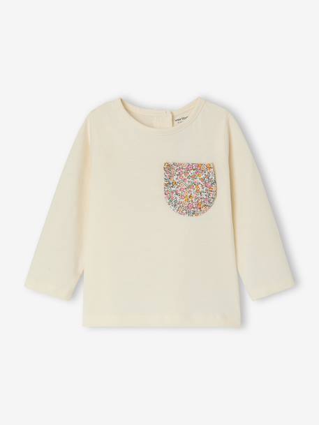 Girl's long-sleeved T-shirt ecru 