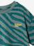 Boys' short-sleeved zebra t-shirt petrol blue 