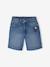 Embroidered floral denim shorts light blue+medium blue 