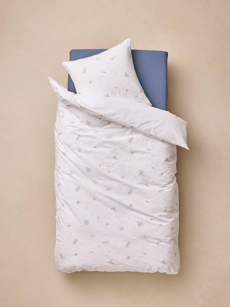 Duvet cover and pillowcase bedding set ecru 