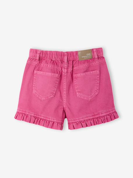 Twill frill short for girls peony pink 