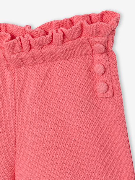 Fancy Knit T-Shirt & Shorts Set for Girls ecru+rose 