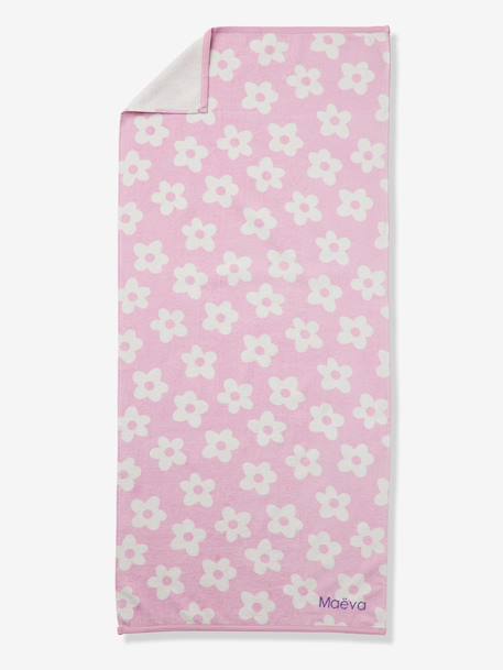 Beach / Bath Towel with Recycled Cotton mauve+mint green+printed blue 