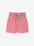 Cotton Gauze Shorts with Floral Belt for Babies apricot+ecru+sweet pink 